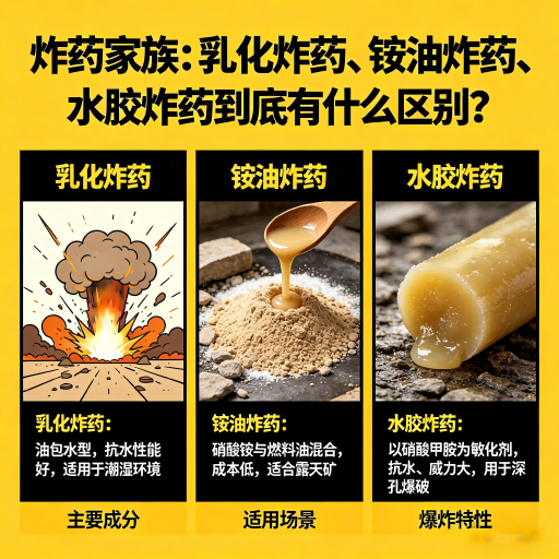 全南炸药家族：乳化炸药、铵油炸药、水胶炸药到底有什么区别？